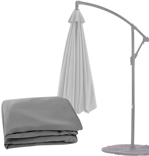 Patio Umbrella Replacement Canopy, Replacement Umbrella Covers With 6/8 Ribs, 2/2.7/3m Water Resistant Cloth Umbrella Replacement Top For Garden Backyard Pool Umbrellas Cantilever Parasols(Color:Grey,