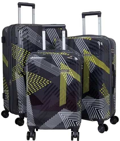 Trendyshop365 Koffer-Set 3-teilig Hartschale 4 Räder Zahlenschloss grau