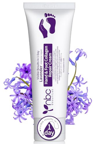 nbc BeautiLab Fußcreme - Fusspflege für Extrem Trockene & Rissige Füße, 80 ML Fusscreme mit Glycerin, Vitamin E für zarte und geschmeidige Füße, Lavendelduft