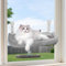 Focenat Hamac Chat Fenêtre Pliable, 60x30cm Grande Perchoir Avec Ventouse Puissante, Tapis Réversible, Lit Pour Chats Jusqu'à 25kg, Gris