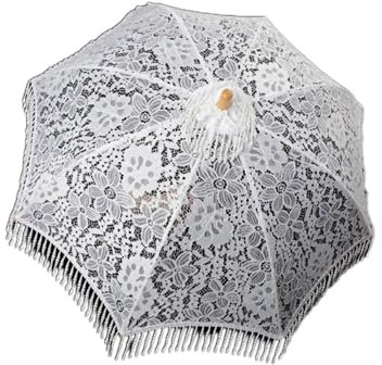 BHFYOB Lace Parasol Elegant Lace Umbrellas for Outdoor Party Photo Props Decorative Parasol Lacework Umbrellas for Garden