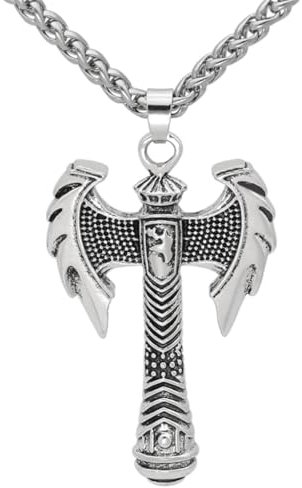 Hao Wu Xuan Rope chain fashion Viking Double Headed Axe Men's Pendant Necklace Fashion Necklace Friendship Jewelry Gift fashion gift