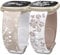 Wearlizer 2 Packs Floral Gravierte Armbänder Kompatibel mit Fitbit Versa 4/Versa 3 /Sense 2/Sense Damen, Zweifarbig Blume Silikon Sportarmband, Polarstern/Weiß &Weiß/Milchtee