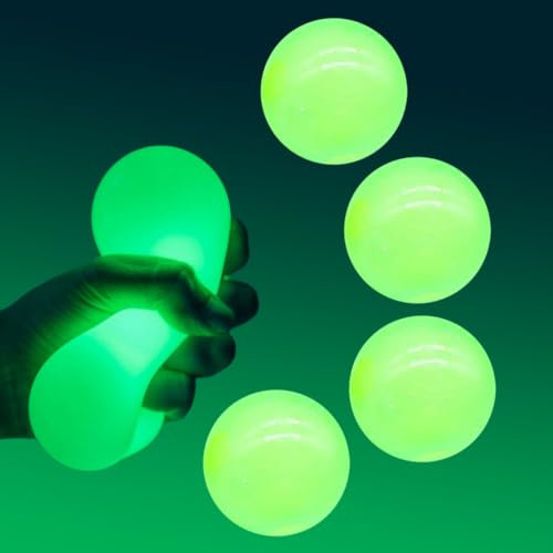 Magic Ceiling Globs, 2025 Neu Squishy Stressball, Anti Stress Bälle Geschenke, Stressball Kinder Erwachsene, Beleuchten Durchsichtig Quetschball (Grün-4PCS)