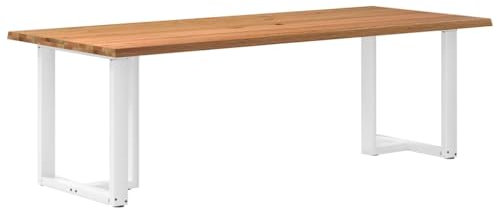 vidaXL Esstisch mit Baumkanten 240x100x74 cm Massivholz Eiche Rechteck, Küchentisch, Restauranttisch, Tisch Restaurant, Esszimmertisch, Bistrotisch