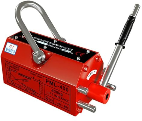 Permanent Lifting Magnet with Release, Steel Magnetic Lifter 100-600kg/220-1320lb, Heavy Duty Neodymium - for Hoists, Workshop Cranes (Size:400kg/880lbs)