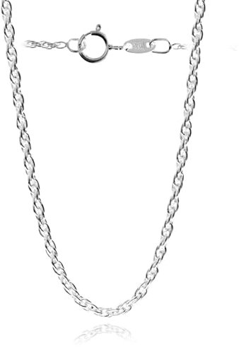 SilverAmber Jewellery - Made in Italy - 925 Sterling Silver 1.7 MM Rope Chain 20 inches long with an anti-tarnish coating - GCH01320
