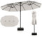 COSTWAY Parasol de Jardin Extérieur XXL avec Pied, Parasol Double 4,5 m, 12 Baleines en Métal, 2 Sacs de Sable, Manivelle, Grand Parasol pour 6 Personnes, pour Terrasse, Jardin, Piscine (Beige)