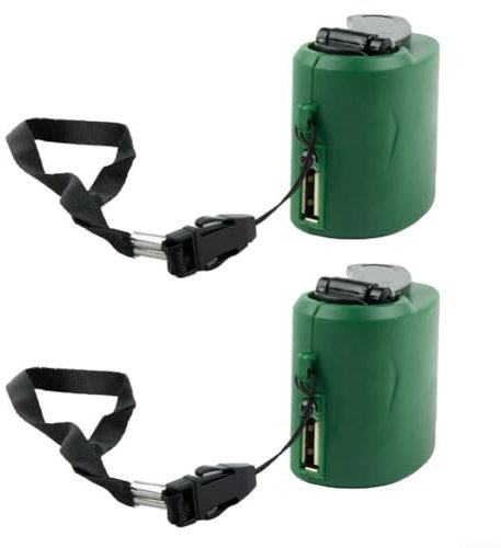 Lecreatekit Handkurbel-Ladegerät, 2 Stück, USB-Handkurbel-Ladegerät, Generator, manuelles Dynamo, mobile Ladung, stabile Konstruktion, für die meisten Handy-Reisen