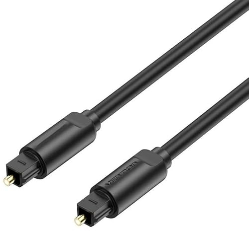 Watio Wave Cavo audio in fibra ottica da 1 m, colore nero, ideale per trasmettere un suono di alta qualità. Compatibile con dispositivi ottici. *