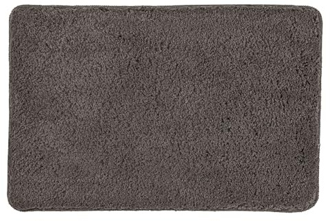 Kleine Wolke Badteppich Scott Schiefer 50 x 40 cm | OEKO-TEX zertifiziert, rutschhemmende Unterseite, für Fußbodenheizung, maschinenwaschbar, 100% Polyester