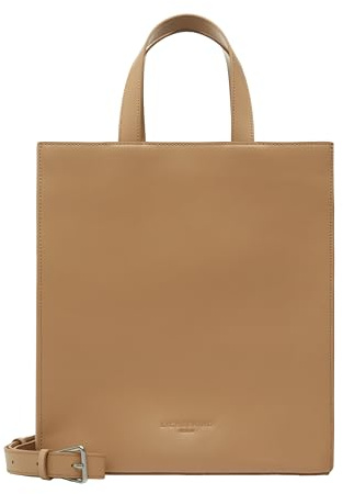Liebeskind Berlin „Paper Bag M“ – Tote Tasche aus Leder mit Jacquard-Schultergurt und Logodetails – Damen-Tasche – Leder Handtasche Damen – Women’s Tote Bag