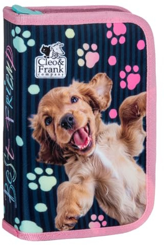 Süßer Hunde Federtasche gefüllt Federmäppchen Federmappe Stifte Mäppchen