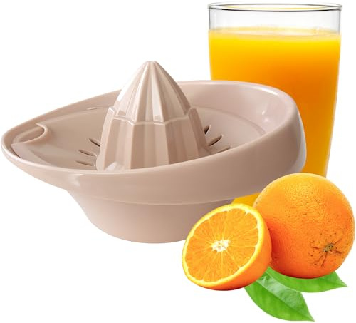 ChicHouse Spremiagrumi Manuale in Plastica, Semplice - Robusto - Presa Ovale per Frutta, Arance e Limoni, Universale - Ideale per Cucina, Bar e Viaggi-Lavabile in lavastoviglie (Beige)