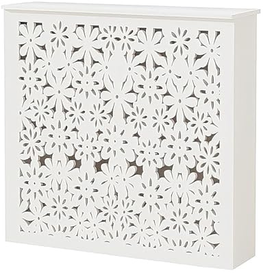 Couvercle de Radiateur Blanc Cache-Radiateur Chêne Artisanal 50x15x60cm 80x20 x 60 m 100x20x90cm Meuble Radiateur avec Étagère de Rangement Supérieure(60x60x20cm)