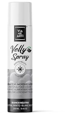 Bombe Spray Alimentaire Effet Velours, 250 mL - Pulvérisé sur vos Entremets, Bûches et Petits Gâteaux préalablement passés au congélateur (blanc)