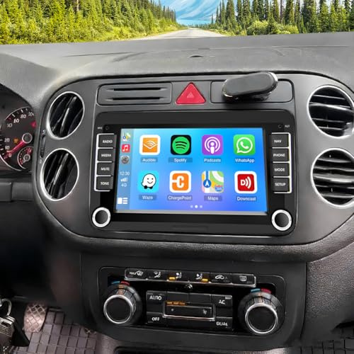 2+32G Android 13 Autoradio für VW Tiguan 2009-2017 mit kabellosem Carplay | 7 Zoll Touchscreen Auto Stereo Display Player Radio GPS Navigation Head Unit mit Android Auto FM RDS Bluetooth Rückfahrkamera