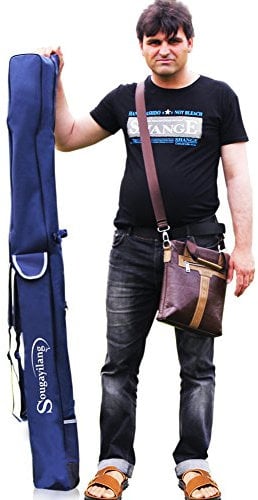 Sougayilang Folding Fishing Rod Case Organizer Pole Storage Bag Rod Reel Tackle Carrier Fishing Rod Bag Fishing Case-160cm/63in