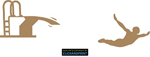 CLICKANDPRINT Aufkleber » WC Sticker Sprungturm, 200x63,5cm, Hellbraun • Dekoaufkleber/Autoaufkleber/Sticker/Decal/Vinyl