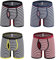 Nuofengkudu Uomo 4 Pack Boxer Mutande Striscia Print Pantaloncini Sportivi Traspiranti Elasticizzato Shorts Gamba Lunga Intimo Regalo Underwear Boxers-1 Dimensione XL