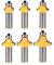 Eyech Set of 6 1/2 Inch Shank Round-Over Edging Router Bits Woodworking Milling Cutter Tools -1/8 1/4 5/16 3/8 7/16 1/2 Radius