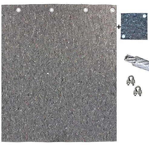 Pfeilfangnetz.Shop Maximum Safe 5m x 2m Zielmatte aus Stoff für Bogenschießen Ziel in Grau mit Zubehör & BACKSTOP: 25cm x 25cm