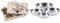 WMF Steakbesteck 12-teilig Steakbesteck Set für 6 Personen, Steakmesser, Steakgabel, Grillbesteck in Holzkiste & Gourmet Schüsselset 4-teilig Edelstahl Schüsseln für die Küche 0,75l - 2,75l, Cromargan