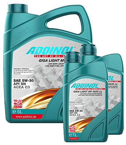 Addinol Motoröl 5W-30 Giga Light MV 0530 LL Longlife 5L + 2X 1L
