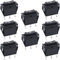 Taiss 8 pezzi interruttori a levetta 3 posizioni SPDT ON/OFF/ON 3 Pin Mini Interruttore a Levetta,220V-250VAC Universale per Auto,Barca,Elettrodomestici KCD3-103-BK
