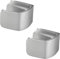 Gedotec Lot de 2 Poignées de Porte en Verre - Carré - Épaisseur 4 à 6 mm - Métal Argenté Mat - Pour Armoires et Portes