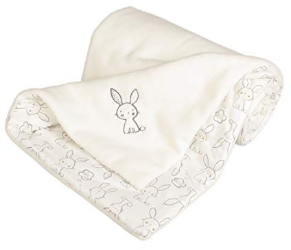 Kaarsgaren Kinderwagendecke für Winter, Größe 70 x 100 cm, Farbe: Creme/Hase, doppelseitig Kuscheldecke, Babydecke, Erstlingsdecke, Krippe Decke (Creme/Hase)