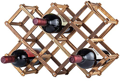 Sywlwxkq Casiers à vin et armoires autoportants, empilables, Supports de Cave à vin en Bois pour 10 Bouteilles, armoires de Cuisine à Domicile