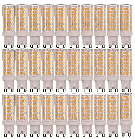 ZHIYUE 30er LED-Lampen G9 9W gleichwertige Halogenlampen 80W G9 800LM Energiesparlampen Lampenfassung G9 LED Lampe AC 220-240V Nicht Dimmbar Warmweiß 3000K G9 Kapsel