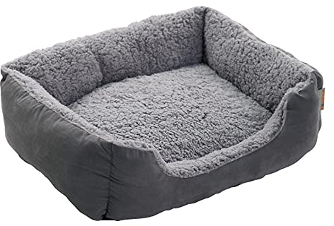 ESTEXO Hundebett Hundekissen Hundekorb Haustierbett Tierbett Hundesofa Dunkelgrau/Grau 75x60x19 cm