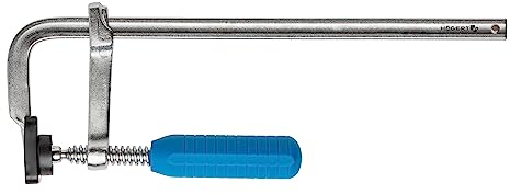 Högert Technik - Tischler Schraubzwingen geschmiedet - Schraubzwinge 400x120mm - Stahlschiene - bewegliche Druckplatte
