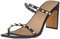 The Drop Damen Avery Square Toe Two Strap High Heeled Sandalen - Black Studded - Gr. 43 EU