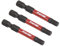 Sealey 3pc 50mm Hex 5mm Impact Power Tool Bit Set - AK8238, Red