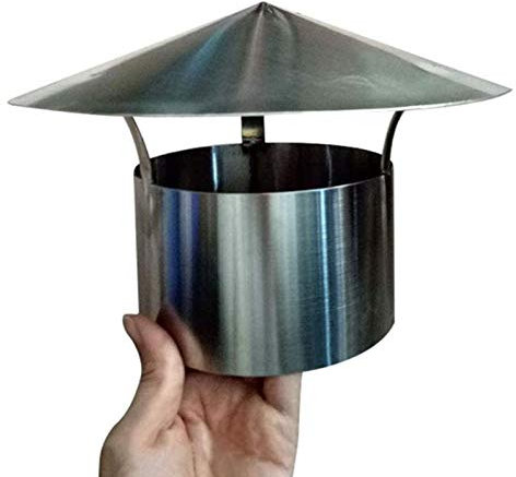 Edelstahl Kaminhaube, Dach Kaminabzugshaube, Verhindern Sie Wind und Schnee Rohr Schutzkappe Ende Heizofen Auspuffrohr Kamin Regenkappe, Schutz Vor Funkenf,110mm