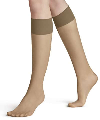 FALKE Damen Kniestrümpfe Pure Matt 20 DEN W Kh transparent einfarbig 1 Paar, Hautfarben Powder 4169, 39-42