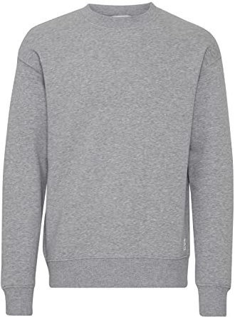 !Solid SDLenz Crew SW Herren Sweatshirt Pullover Pulli mit Rundhalsausschnitt Langarm, Größe:M, Farbe:Light Grey Melange (1541011)