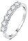 JewelryPalace Modeschmuck Klassisch 6 Stein 1.5mm 0.6ct Moissanite Band Ring Damen, Hochzeitsringe Damenring Silber 925 Trauringe Eheringe Frauen, Vorsteckring Halb Eternity Ring Bandring Schmal 59