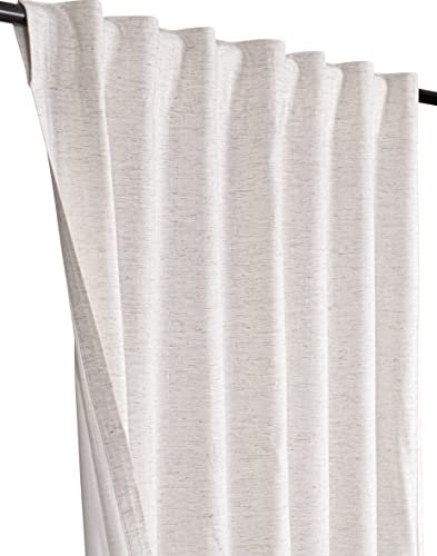 Fenster Paneele Vorhang aus Leinen Flachsstoff 50x96 Natur, 2er Set Bauernhaus Vorhang, Schlaufenvorhänge, Raumverdunkelungsvorhänge, Vorhänge für Wohnzimmer, Streifenvorhang 2er Set