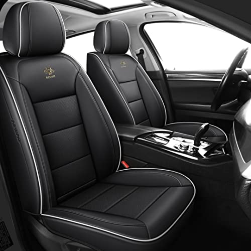 QIOZO Sitzbezüge Auto Autositzbezüge Universal Set für Volkswagen Vw Polo 6R 9N Passat B5 B6 B7 Tiguan Auto Zubehör/Schwarz und weiß