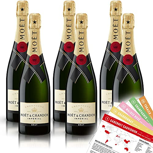 Moët & Chandon Champagner Impérial, brut, sortenreines Weinpaket + VINOX Winecards (6x0,75l)