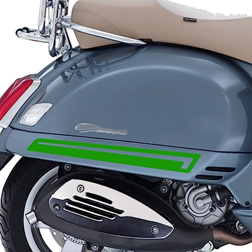 Kit 2 adesivi fasce bande decal compatibili con PIAGGIO VESPA GTV 300 GTS 300 GTV250 GTV125 scegli colore Cod.1997 (064 Verde Lime)