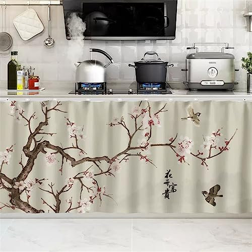 SK Studio Tende Corte Oscuranti da Caffè per Mezza Finestra - Trattamenti per Bagno, Camera da Letto - Stile 15, 120x60cm