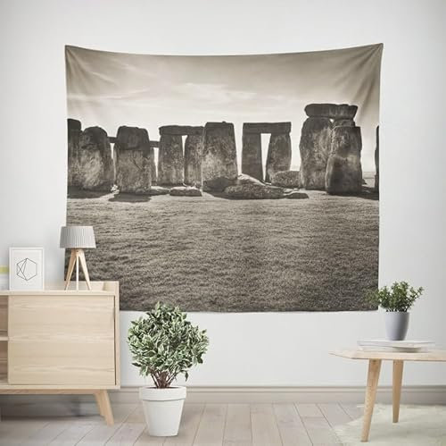EHOMERY Wandbehang Deko Wandtuch Anime Stonehenge Wandteppich Indie Aesthetic Wanddekoration Zimmer Wohnzimmer Schlafzimmer Wandbehang Dekoration 100x70cm