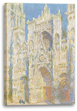 Leinwandbild (20x30cm) Claude Monet: Kathedrale von Rouen, West-Fassade, Sonnenlicht (1894), Leinwand auf Keilrahmen gespannt und fertig zum Aufhängen, hochwertiger Kunstdruck aus deutscher Produkt..