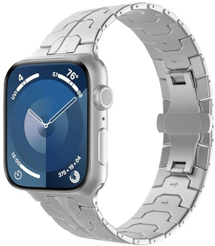 TiMOVO Cinturino Compatibile con Apple Watch Apple Watch Ultra 3/2/1 49mm, Cinturino Regolabile con Chiusura Pieghevole per iWatch Series 11 10 9 8 7 6 5 4 3 2 SE 3/2/1 46/45/44/42mm