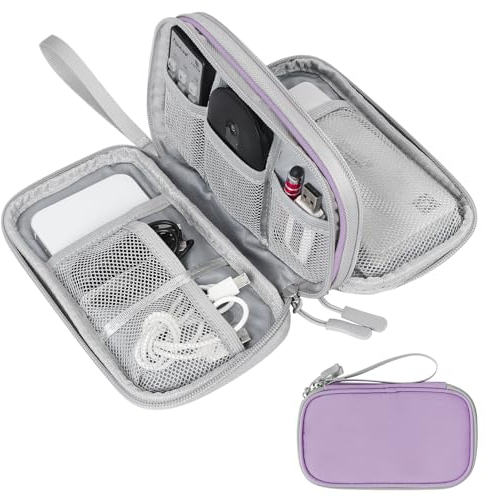 Skycase kabeltasche,reise gadgets,kabel organizer tasche, kabeltasche organizer, kabel organizer tasche klein für Elektronische Accessoires USB Power bank Ladekabel, 19 x 11 x 5.5 cm (Lila)